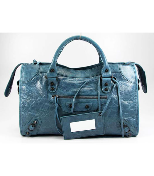 Balenciaga Giant City Handbag in Light Blue Lambskin