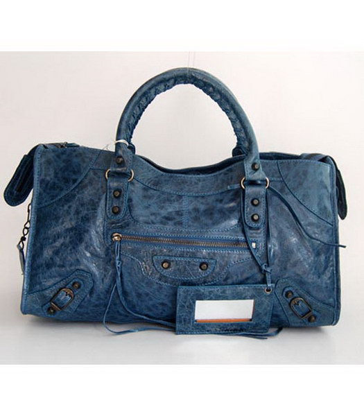 Balenciaga Giant City Large Handbag in Sapphire Blue Lambskin