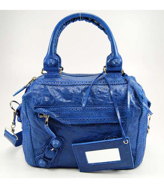 Balenciaga Lambskin Corlor Blue Handbag