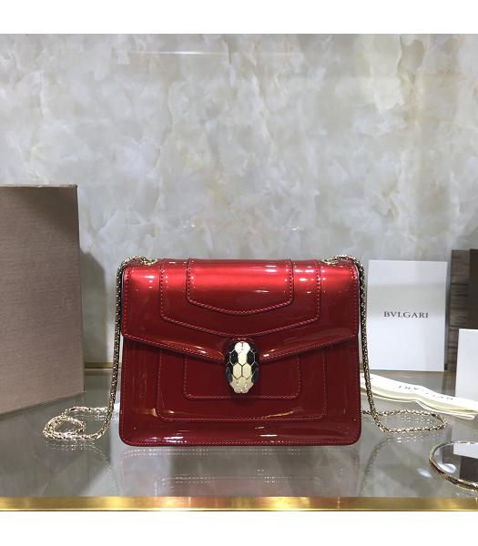 Bvlgari Original Patent Leather 20cm Mini Chains Bag Red