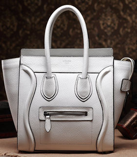 Celine Mini 26cm Small Tote Bag White Litchi Pattern Leather