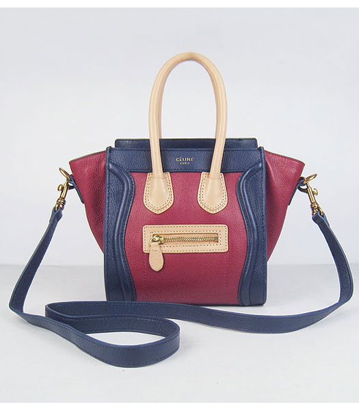 Celine New Fashion Tote Messenger Bag Tricolour Calfskin Leather