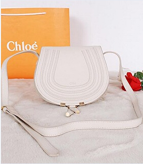 Chloe Classic Shoulder Bag 20cm Offwhite Leather Golden Chain