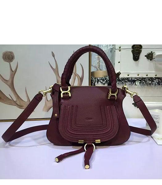 Chloe Marcie Hot-sale Wine Red Leather Small Tote Bag