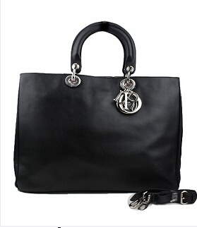 Christian Dior 33cm Diorissimo Bag In Black Leather