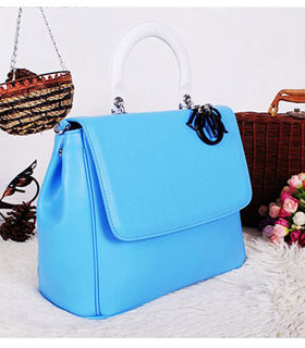 Christian Dior Medium Diorissimo Bag Sky Blue Leather
