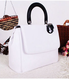 Christian Dior Medium Diorissimo Bag White Leather