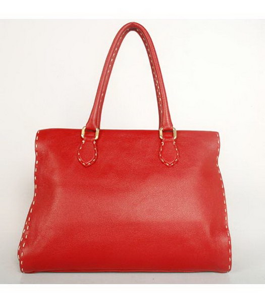 Fendi 2010 New Firenze Frame Red Leather Bag