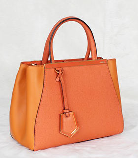 Fendi 2Jours Orange Cross Veins With Original Leather Small Tote Bag