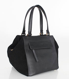 Fendi Trapeze Stripe Black Suede With Original Leather Mini Tote Bag
