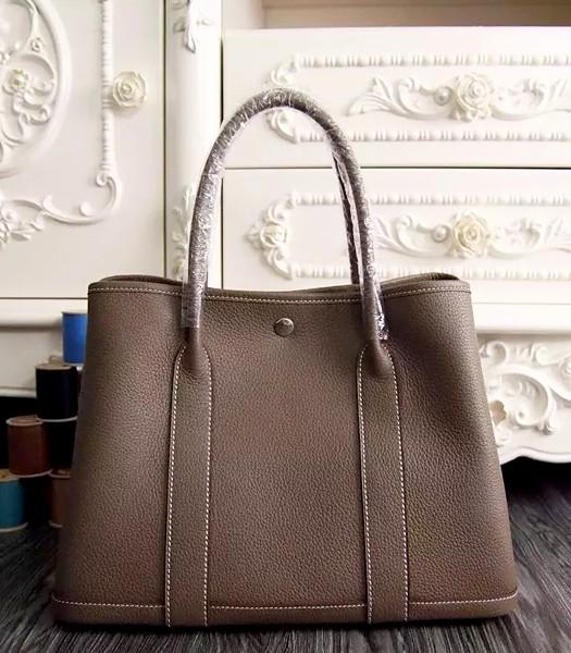 Hermes 32cm Original Leather Garden Party Tote Bag In Coffee
