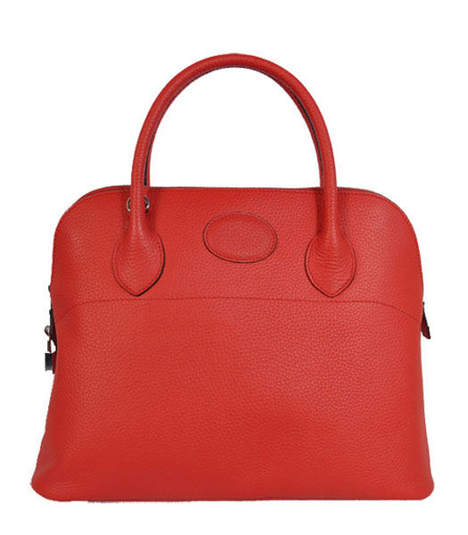 Hermes Bolide 37cm Togo Leather Tote Bag in Red