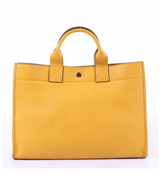Hermes Cabag Weekender Bag Yellow Cowhide Leather