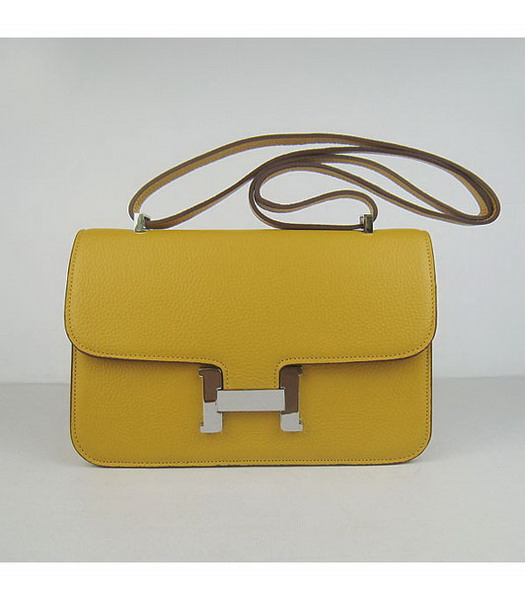 Hermes Constance Silver Lock Yellow Togo Leather Bag