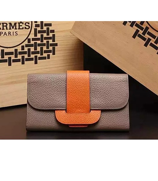 Hermes Latest Design Leather Fashion Clutch Khaki