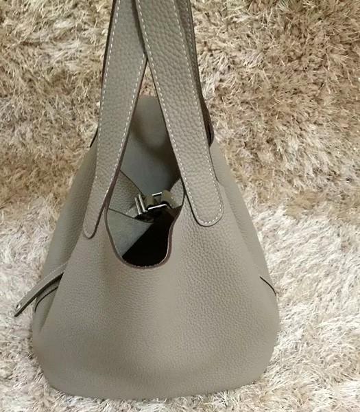 Hermes Mini Picotin Lock MM Bag Original Leather In Light Grey