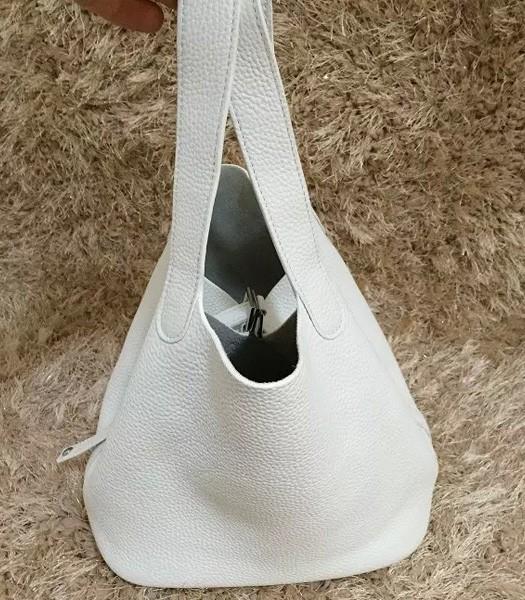 Hermes Mini Picotin Lock MM Bag Original Leather In White