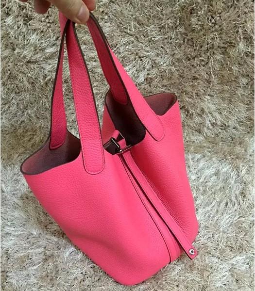 Hermes Picotin Lock MM Bag Original Leather In Lipstick Pink