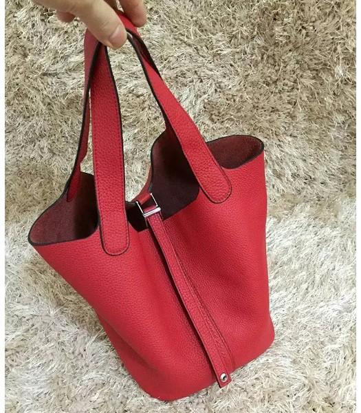 Hermes Picotin Lock MM Bag Original Leather In Red