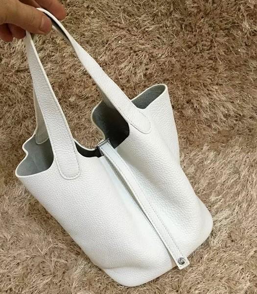 Hermes Picotin Lock MM Bag Original Leather In White