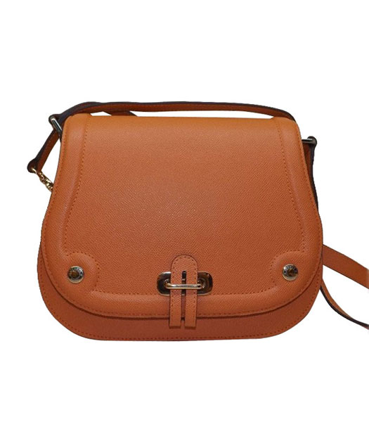 Hermes Saffiano Leather Orange Shoulder Bag