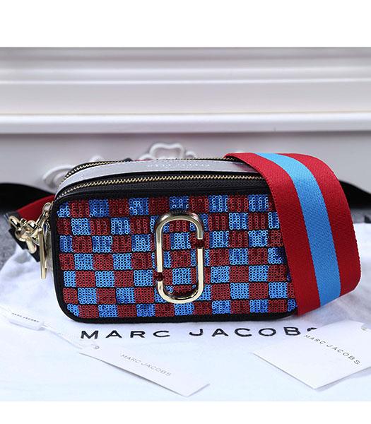 Marc Jacobs Red&Deep Blue Sequins Small Leather Shoulder Bag