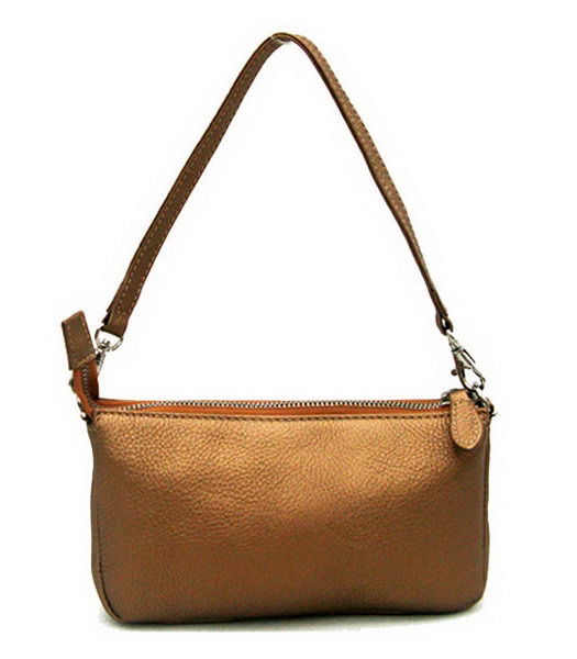 Marni Bronze Cowhide Leather Zip Handbag