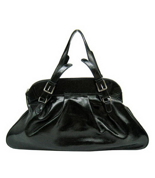 Marni Shiny Leather Black Zipper Handbag