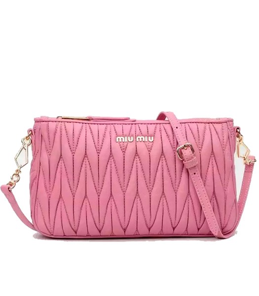 Miu Miu Cherry Pink Matelasse Original Leather Shoulder Bag