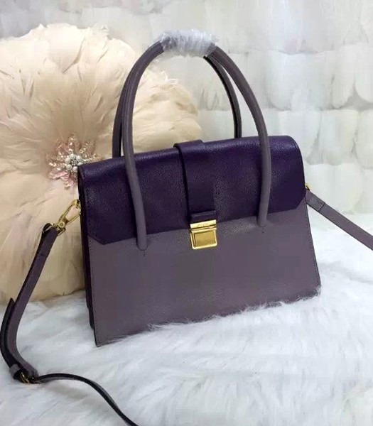 Miu Miu Original Leather Small Top Handle Bag Light Purple Dark Purple