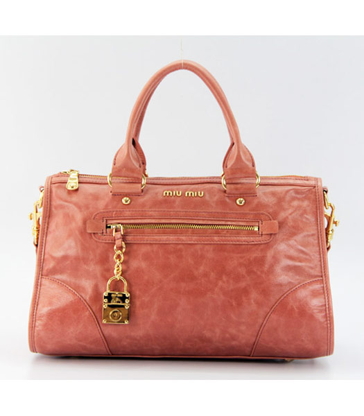 Miu Miu Real Leather Shoulder Bag in Pink