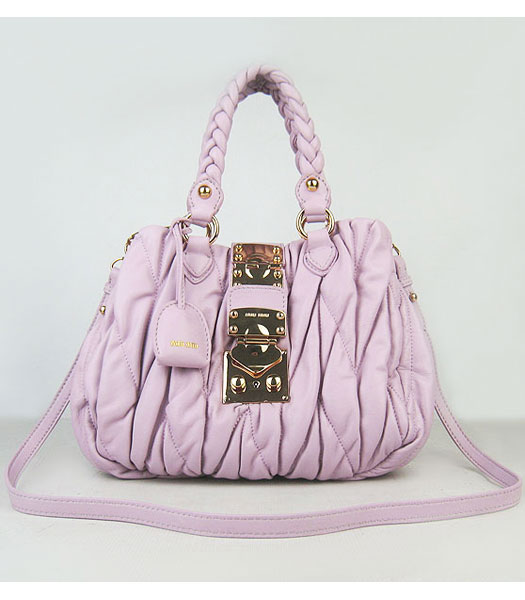 Miu Miu Shoulder Handbag Pink Lambskin