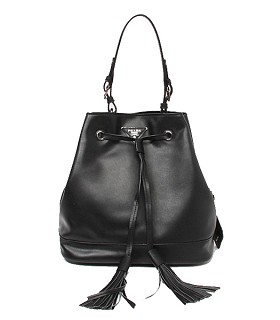 Prada Black Original Leather Bucket Bag