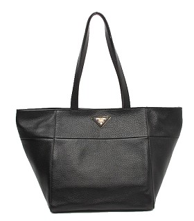 Prada Black Original Leather Small Tote Bag