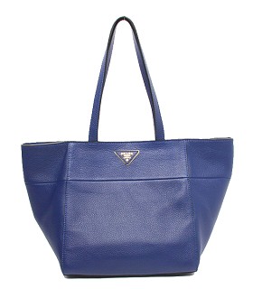 Prada Blue Original Leather Small Tote Bag