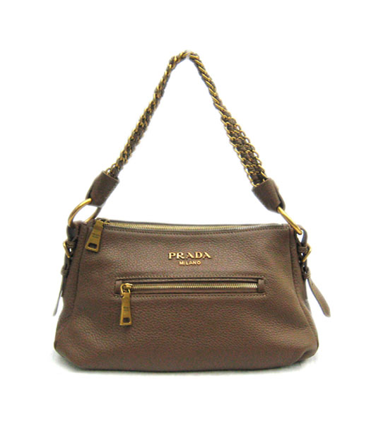 Prada Chain Cervo Shoulder Bag Coffee_BR4318