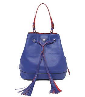 Prada Electric Blue Original Leather Bucket Bag