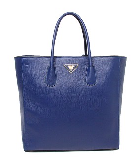 Prada Sapphire Blue Original Leather Tote Bag