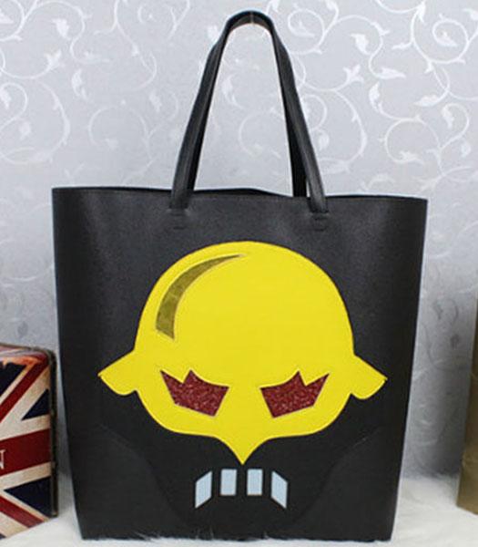 Stella McCartney 893 PVC Super Hero Mask Large Black Tote Bag