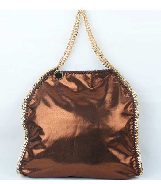 Stella McCartney Falabella PVC Fold Over Bronze Large Tote Bag Golden Chain