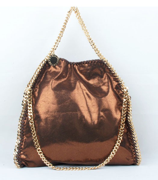 Stella McCartney Falabella PVC Fold Over Bronze Tote Bag Golden Chain