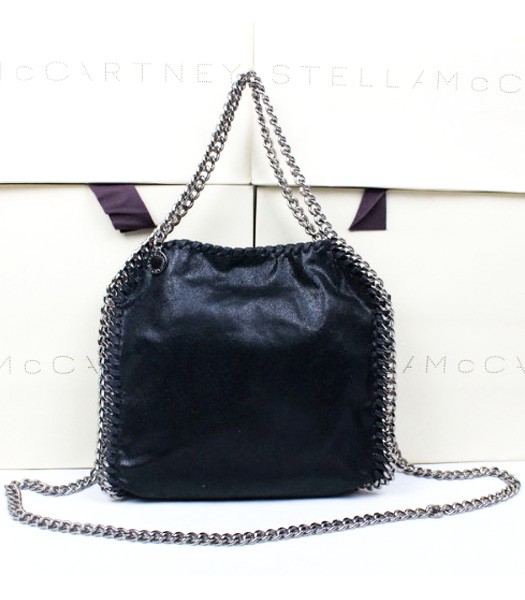 Stella McCartney New Style Fashionable Hobo Bag Black Three Chains
