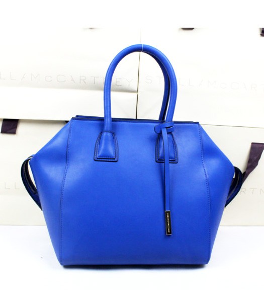 Stella McCartney New Style Small Tote Bag Sapphire Blue Leather