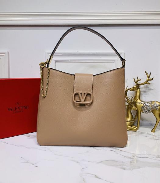 Valentino Escape Apricot Imported Original Palm Print Leather Hobo Bag