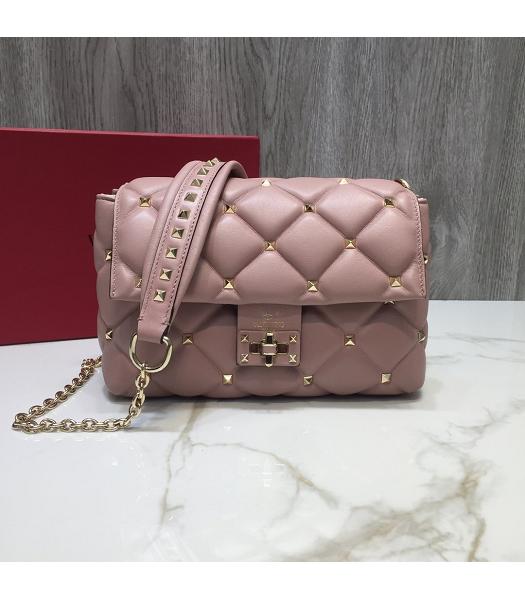 Valentino Pink Original Lambskin Chains Bag Golden Rivets