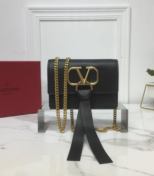 Valentino Vring Taseel Black Calfskin Leather Shoulder Bag