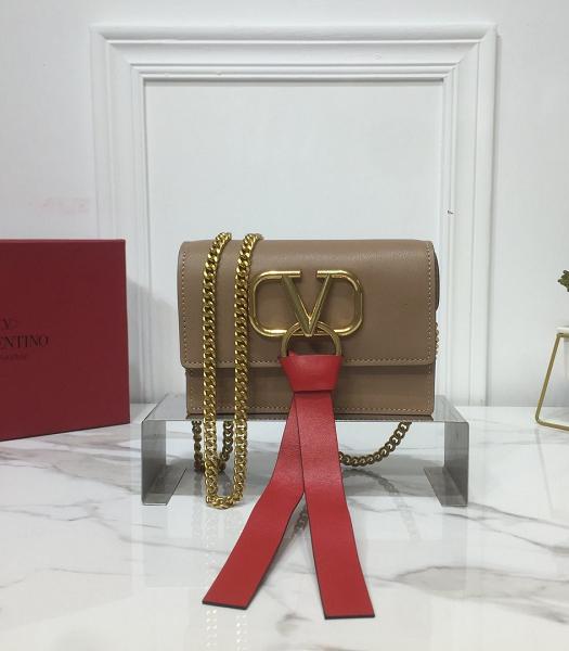 Valentino Vring Taseel Brown Calfskin Leather Shoulder Bag