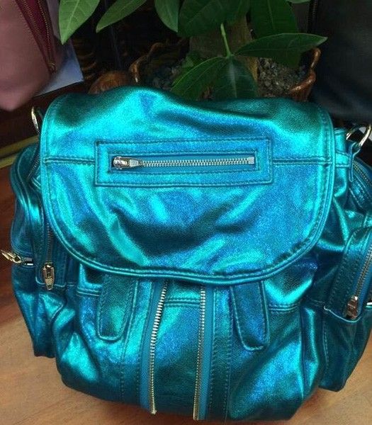 Alexander Wang 49939 Marty Nubuck Effect Backpack In Fluorescent Blue