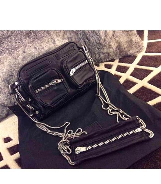 Alexander Wang Brenda Chain Shoulder Bag In Washed Black