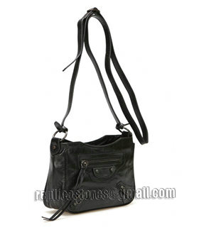 Balenciaga Black Imported Leather Mini Tote Shoulder Bag With Small Nail-1